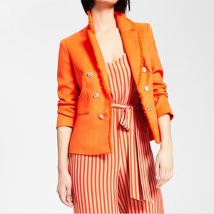 BAR III Women's Lightweight Tweed Jacket in Valencia Orange Sz XL